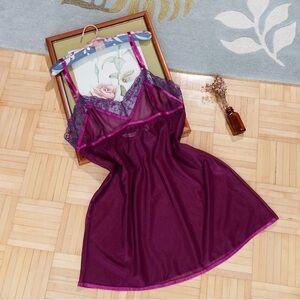 Vintage Victoria’s Secret pansy purple sheer chemise
